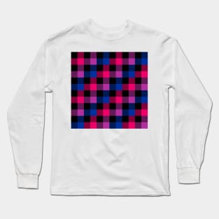 Bi Flag Plaid Pattern Long Sleeve T-Shirt